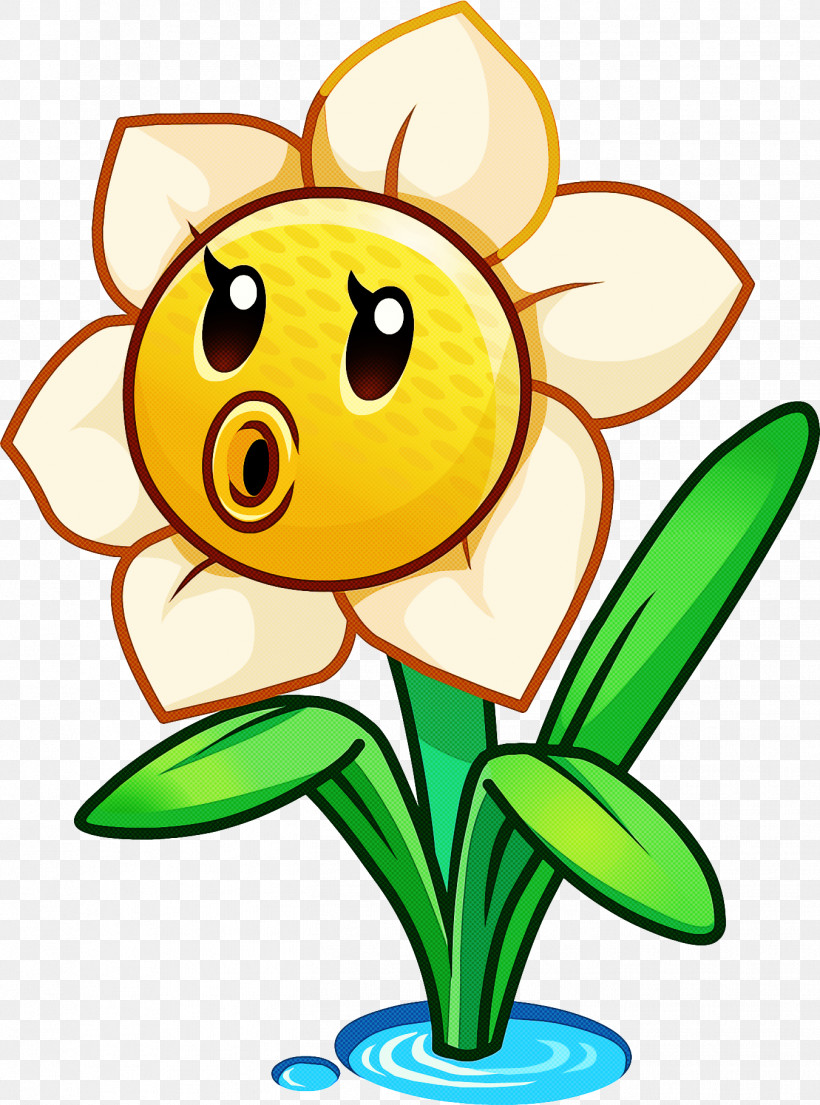 Sunflower, PNG, 1351x1821px, Sunflower, Cartoon, Emoticon, Flower, Green Download Free