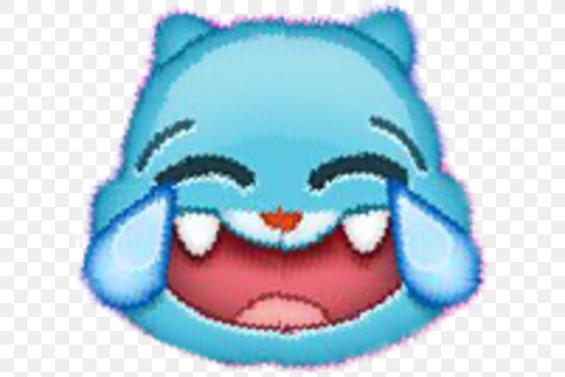 Gumball Watterson Face With Tears Of Joy Emoji Character Cartoon, PNG, 600x547px, Gumball Watterson, Amazing World Of Gumball, Amazing World Of Gumball Season 3, Blue, Cartoon Download Free