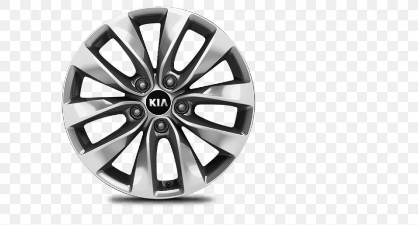 Alloy Wheel Kia Motors Car Kia Optima, PNG, 940x506px, Alloy Wheel, Auto Part, Automotive Tire, Automotive Wheel System, Black And White Download Free