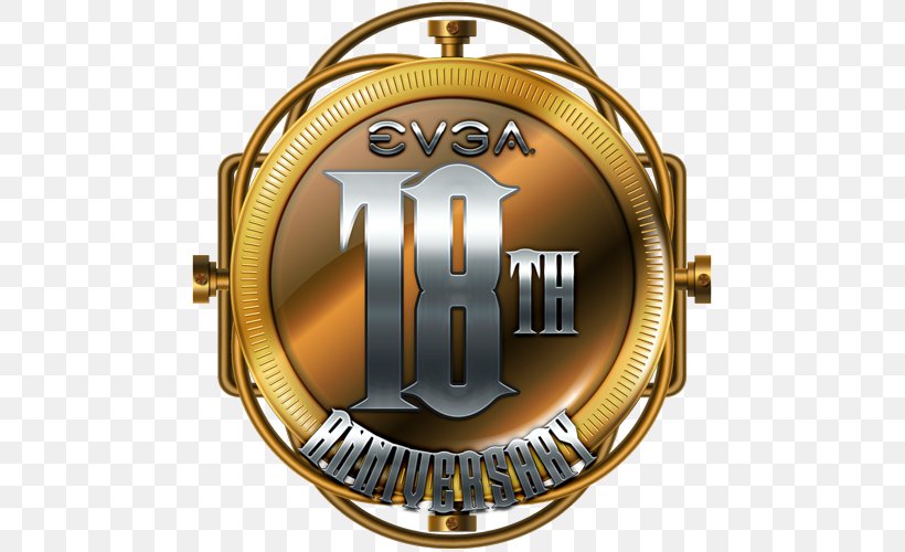 Badge EVGA Corporation Nvidia, PNG, 500x500px, Badge, Anniversary, Brand, Brass, Digital Media Download Free