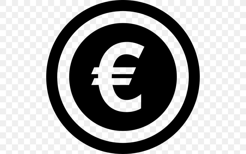 Euro Sign Currency Symbol, PNG, 512x512px, Euro Sign, Area, Black And White, Brand, Coin Download Free