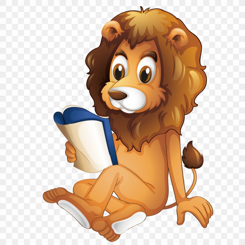 Lion Reading Book Illustration, PNG, 1667x1667px, Lion, Bear, Big Cats, Book, Book Illustration Download Free