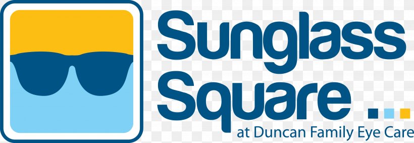 Duncan Family Eye Care Logo Sunglasses Brand Product, PNG, 3483x1206px, Logo, Area, Blue, Brand, Duncan Download Free