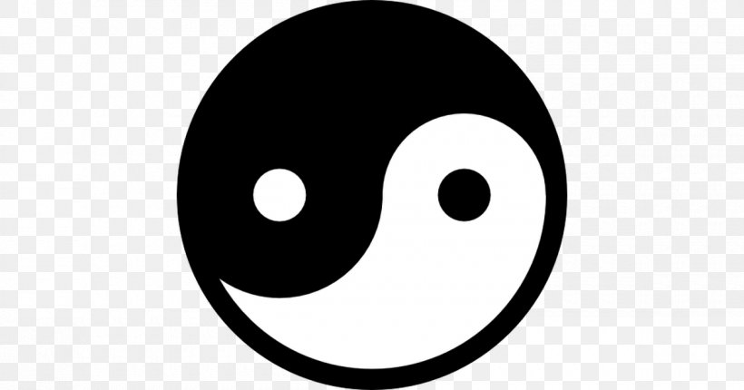 Smiley Yin And Yang Symbol, PNG, 1200x630px, Smile, Blackandwhite, Computer, Computer Font, Emoticon Download Free