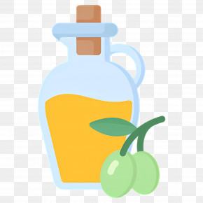 Olive Oil - Olive Oil Bottle Illustration With Fresh Olives PNG