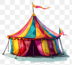 Tent Of Carnival - Illustration Of A Colorful Circus Tent PNG