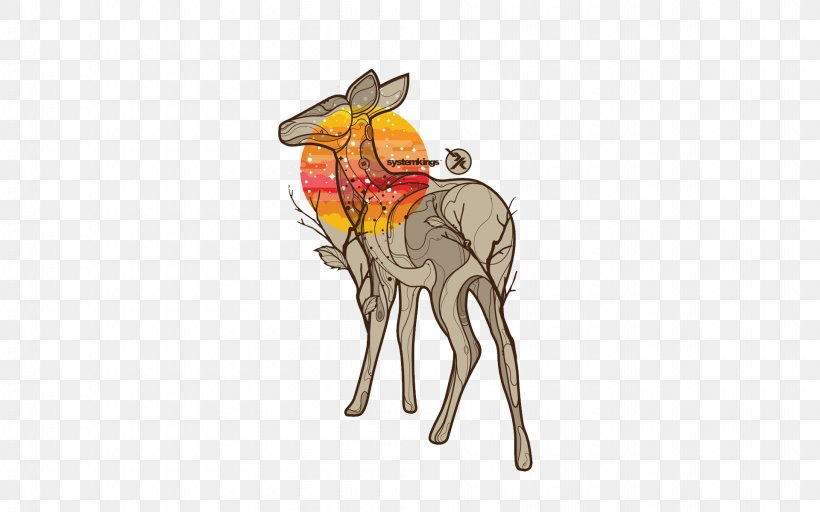 Deer Mammal Illustration, PNG, 1920x1200px, Deer, Art, Camel, Camel Like Mammal, Designer Download Free