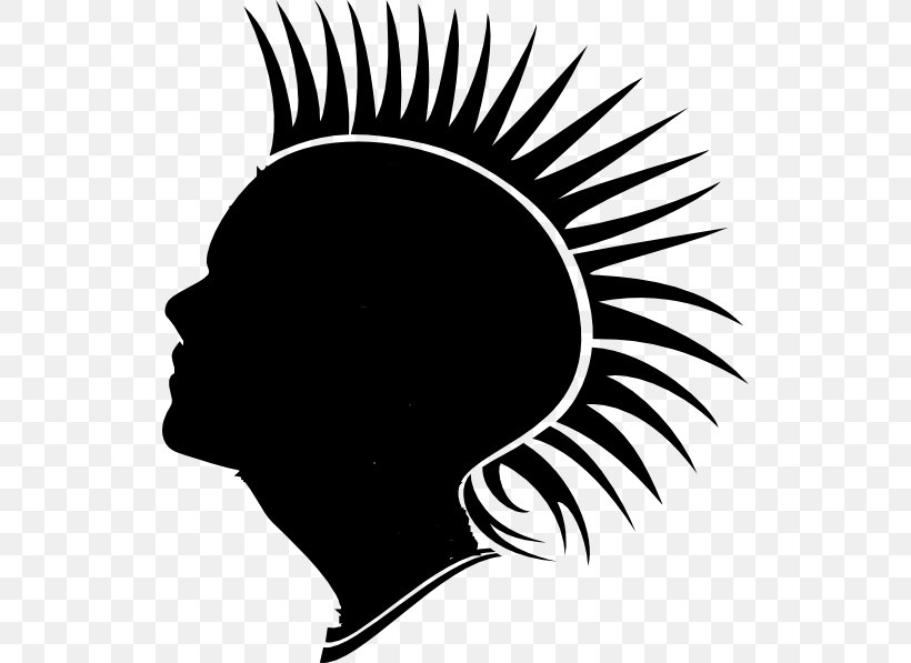 Mohawk Hairstyle Clip Art, PNG, 528x597px, Mohawk Hairstyle, Art, Black, Black And White, Eye Download Free