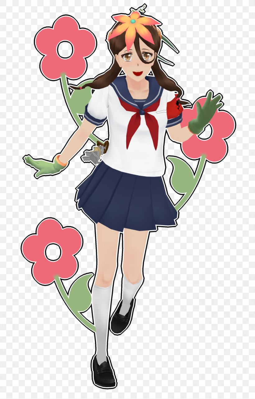 Yandere Simulator Character Senpai And Kōhai, PNG, 1024x1600px, Watercolor, Cartoon, Flower, Frame, Heart Download Free
