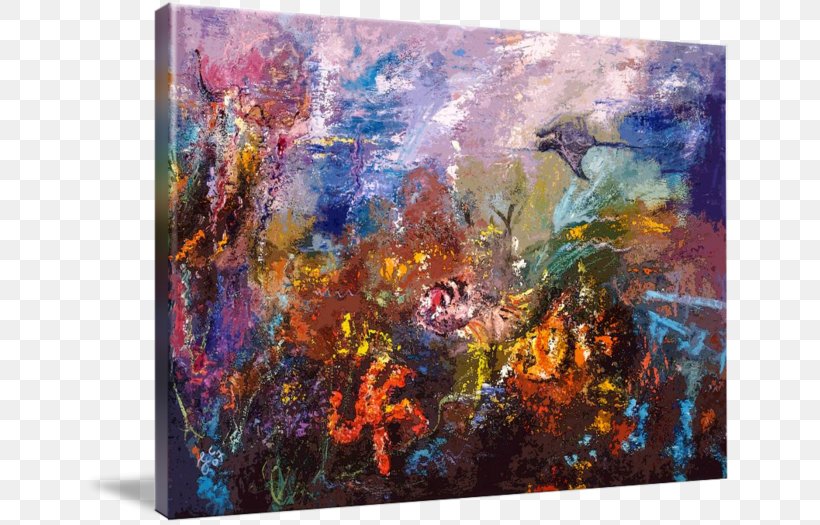 Life In The Coral Reef Oil Painting Canvas Print, PNG, 650x525px, Coral Reef, Acrylic Paint, Art, Artwork, Canvas Download Free