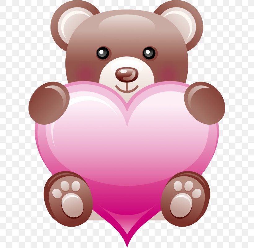 Bear Valentine's Day Clip Art, PNG, 800x800px, Watercolor, Cartoon, Flower, Frame, Heart Download Free