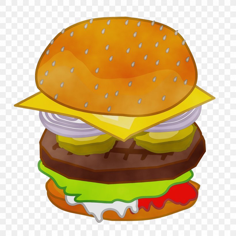 Hamburger, PNG, 2400x2400px, Watercolor, American Food, Bacon, Baconator, Breakfast Sandwich Download Free