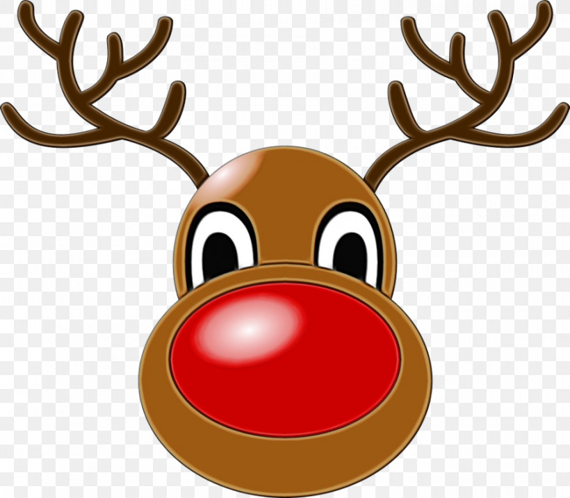 Reindeer, PNG, 900x788px, Watercolor, Antler, Deer, Head, Nose Download Free