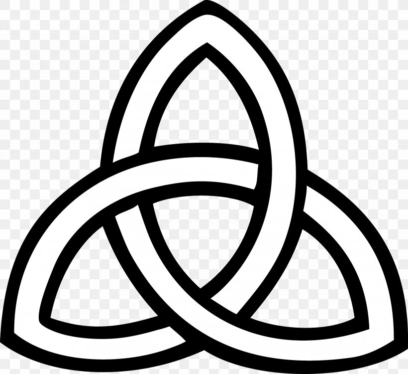 Triquetra Celtic Knot Trinity Symbol Clip Art, PNG, 4677x4282px, Triquetra, Area, Black And White, Celtic Knot, Christian Cross Download Free