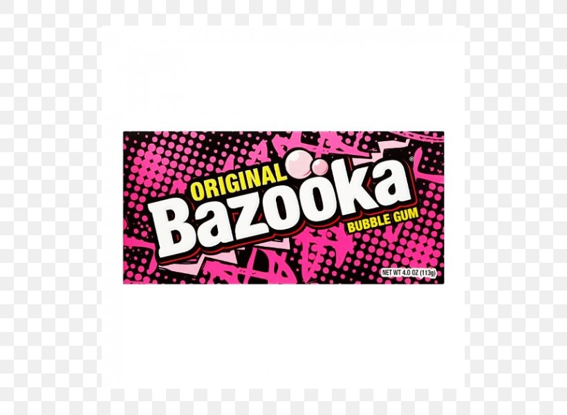 Chewing Gum Bazooka Bubble Gum Bubble Yum, PNG, 525x600px, Chewing Gum, Banner, Bazooka, Bazooka Bubble Gum, Brand Download Free