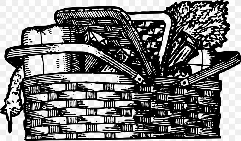 Food Picnic Baskets Clip Art, PNG, 2196x1285px, Food, Basket, Black And White, Bread, Drawing Download Free