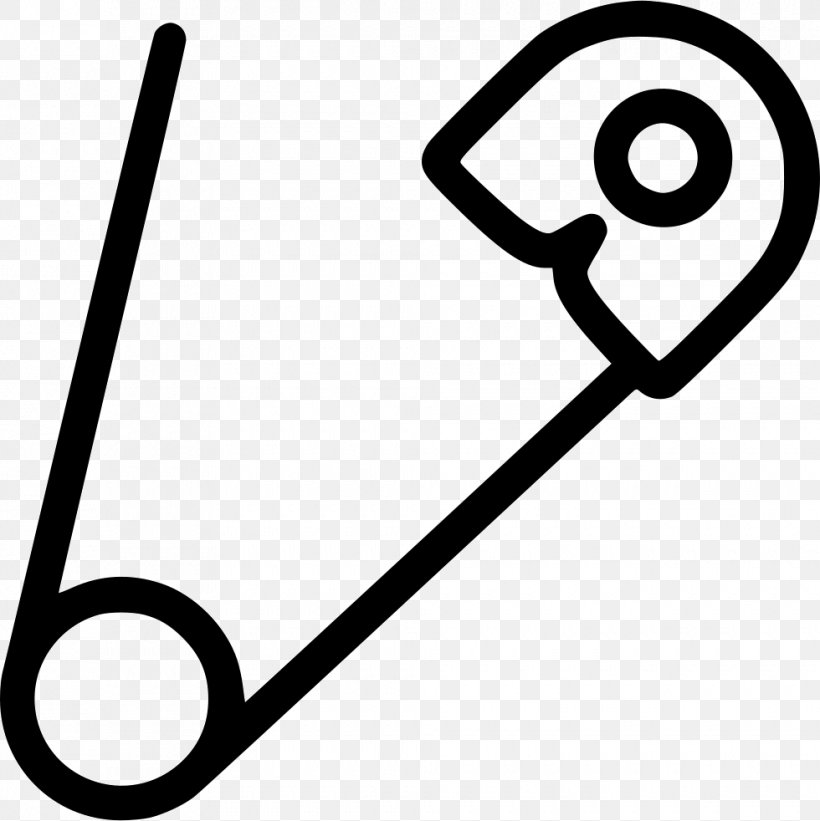 Safety Pin Clip Art, PNG, 980x982px, Safety Pin, Area, Black And White, Drawing Pin, Infant Download Free