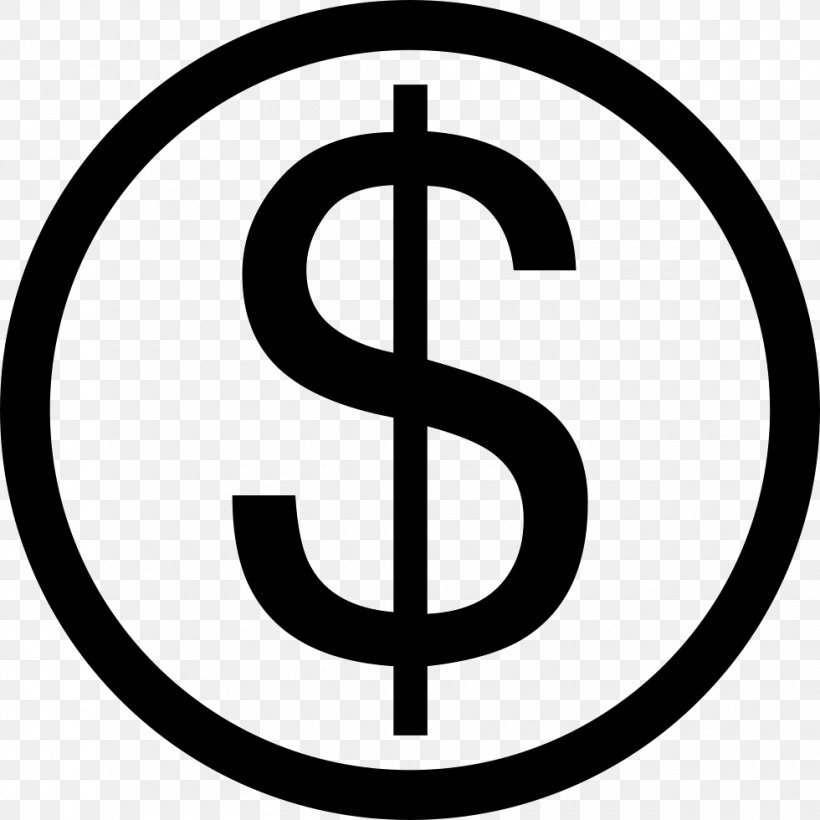 Emoticon Dollar Sign, PNG, 980x980px, Emoticon, Area, Black And White, Brand, Dollar Sign Download Free