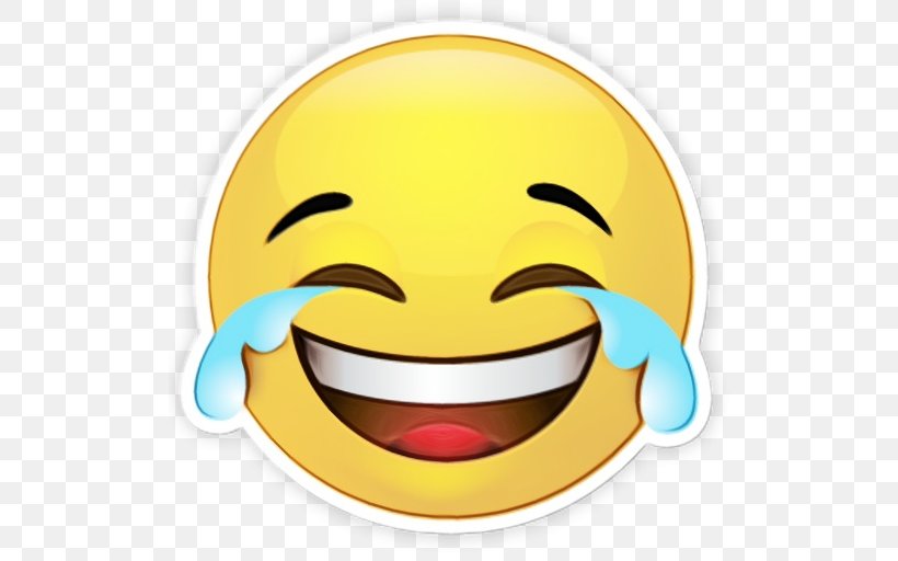 Happy Face Emoji, PNG, 512x512px, Watercolor, Cartoon, Cheek, Comedy, Crying Download Free