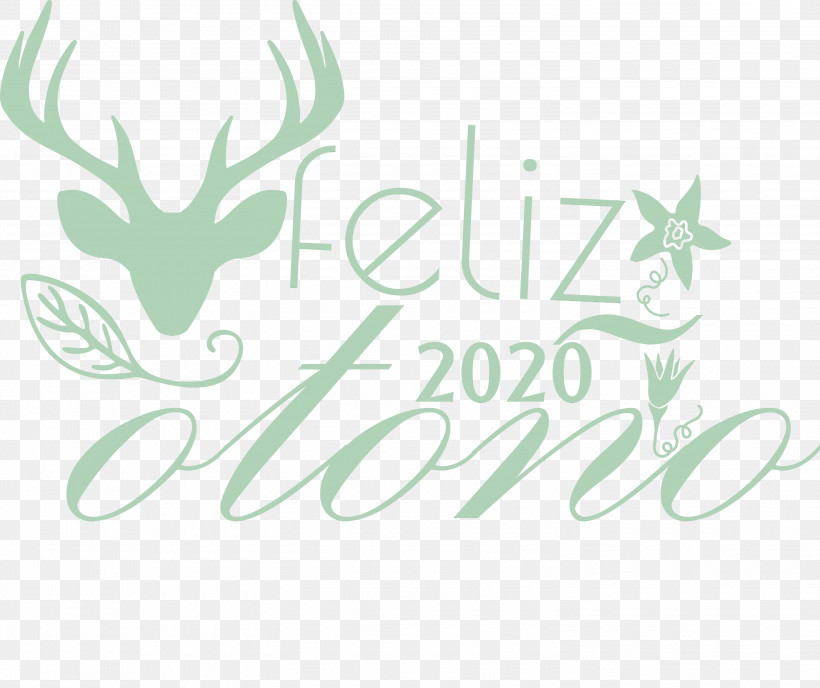 Reindeer, PNG, 3000x2518px, Feliz Oto%c3%b1o, Antler, Computer, Green, Happy Autumn Download Free