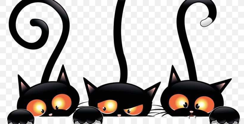 Black Cat Kitten Vector Graphics Clip Art, PNG, 800x420px, Cat, Black Cat, Carnivoran, Cartoon, Cat Like Mammal Download Free