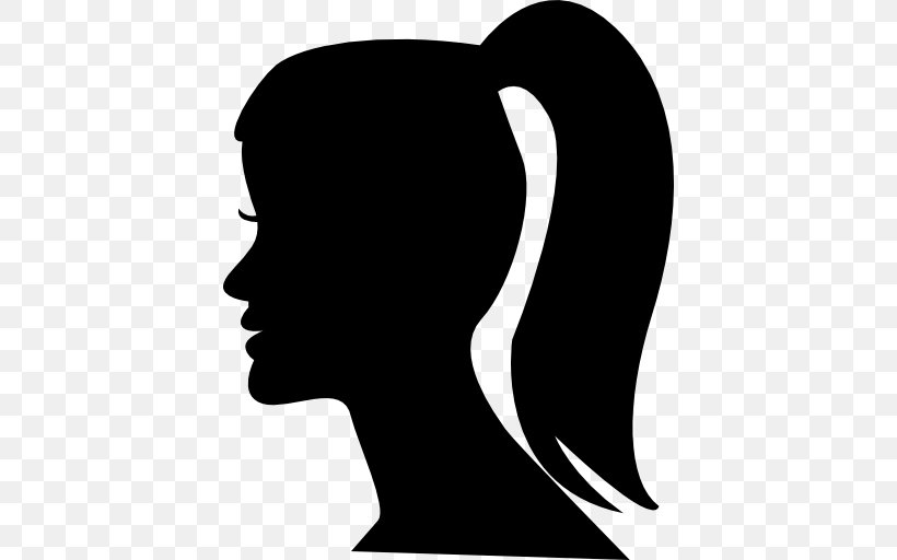 Ponytail Hairstyle, PNG, 512x512px, Ponytail, Black, Black And White, Black Hair, Bunches Download Free