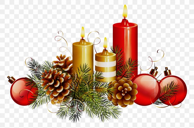 Christmas And New Year Background, PNG, 3000x1989px, Watercolor, Branch, Candle, Candle Holder, Christmas Download Free