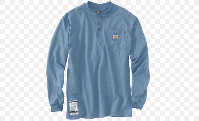 Long-sleeved T-shirt Henley Shirt Long-sleeved T-shirt, PNG, 500x500px, Tshirt, Active Shirt, Blue, Boot, Button Download Free