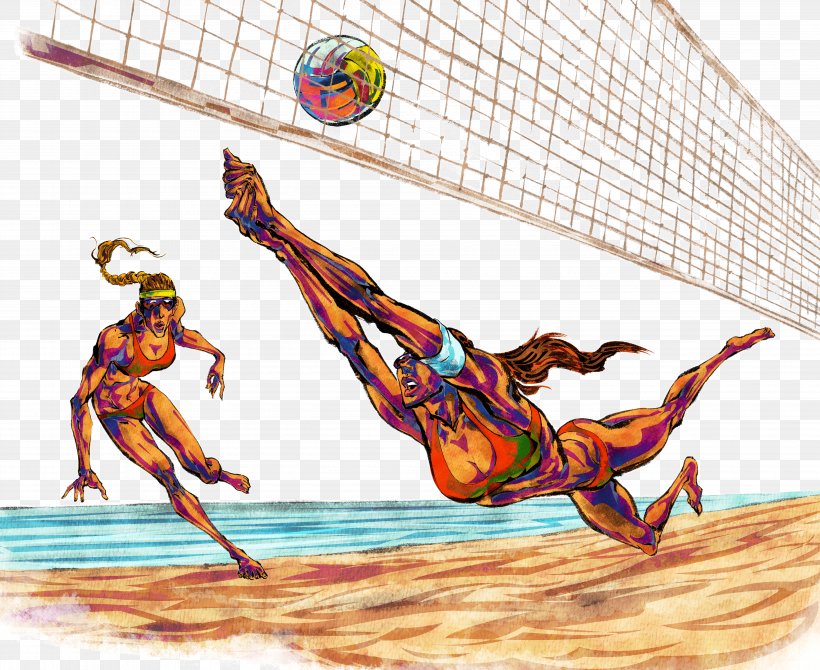 Beach Volleyball, PNG, 5100x4173px, Volleyball, Art, Ball, Beach Volleyball, Coreldraw Download Free