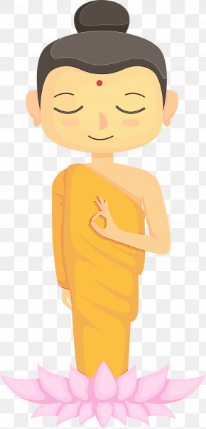 Cartoon Yellow Finger Gesture Black Hair PNG