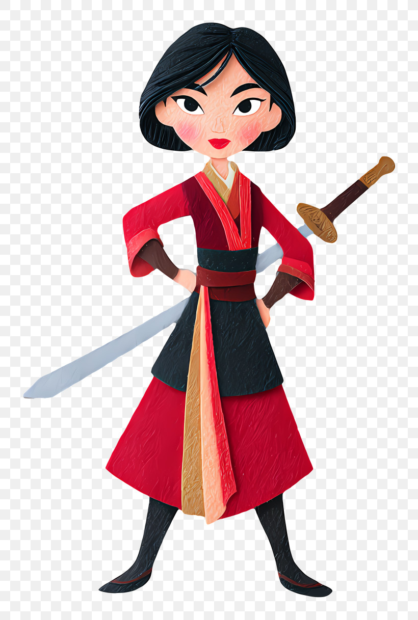 open lace back dress Girl's Mulan Hero Red Dress Deluxe Costume