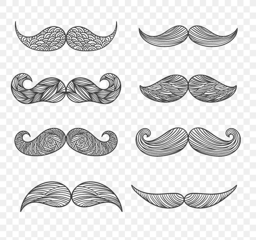 Moustache Drawing Euclidean Vector, PNG, 800x769px, Moustache, Barber, Beard, Black And White, Drawing Download Free