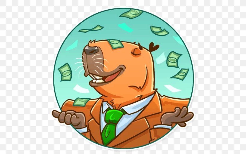 Capybara Sticker Telegram Vertebrate Clip Art, PNG, 512x512px, Capybara, Application Programming Interface, Art, Behavior, Cartoon Download Free