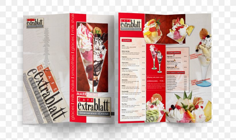 Extrablatt Marrakech Agence De Communication Web Marrakech Menu Cafe Extrablatt, PNG, 900x534px, Menu, Advertising, Brand, Brochure, Flavor Download Free