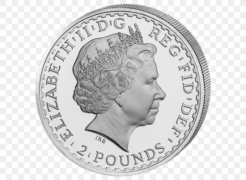 Bullion Coin United Kingdom Silver Britannia, PNG, 600x600px, Coin, Black And White, Britannia, Britannia Silver, Bullion Download Free