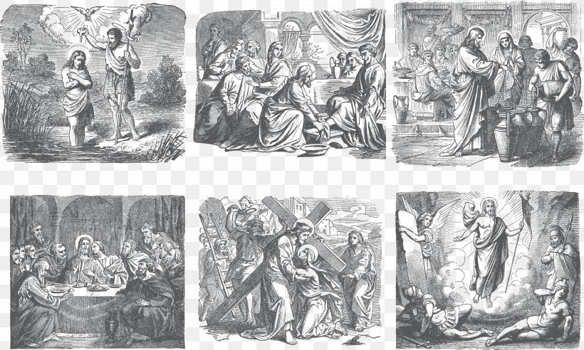 Resurrection Of Jesus Illustration, PNG, 2855x1716px, Resurrection Of Jesus, Art, Artwork, Black And White, Christian Cross Download Free