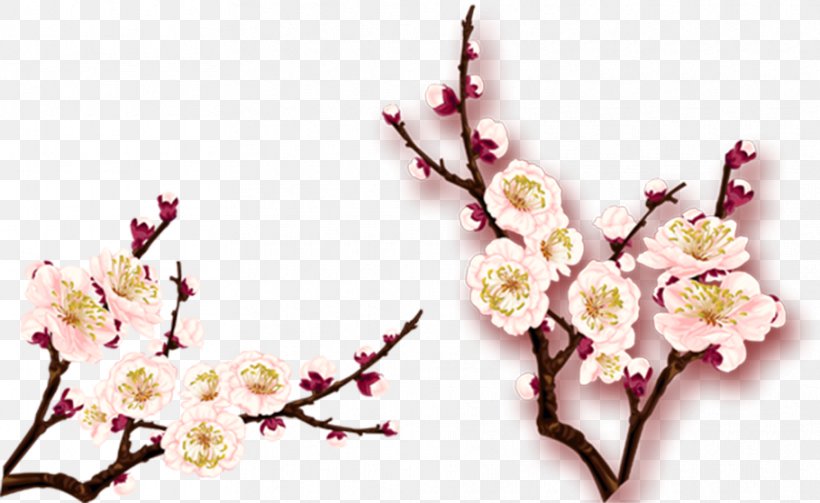 Ink Wash Painting Plum Blossom, PNG, 910x559px, Ink Wash Painting, Artificial Flower, Blossom, Branch, Cherry Blossom Download Free