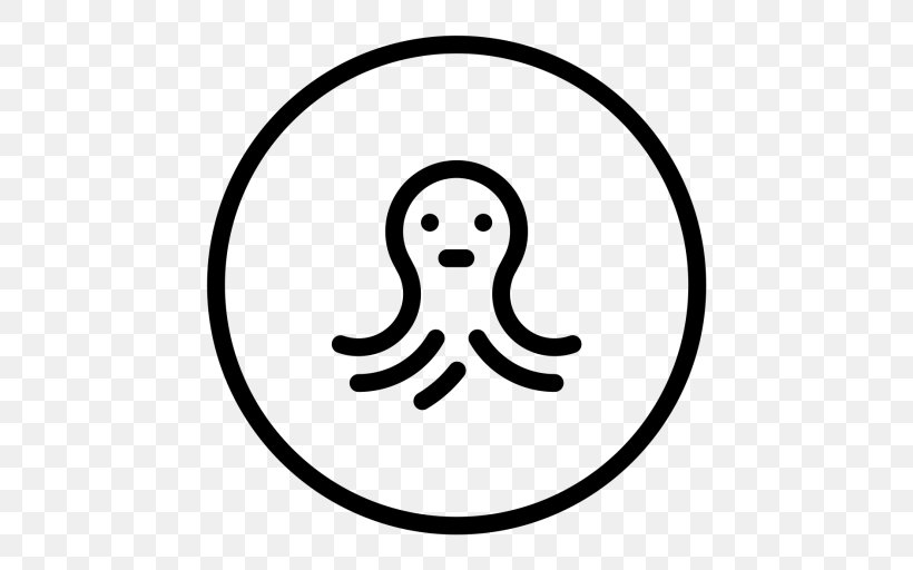 Octopus Smiley Emoticon Clip Art, PNG, 512x512px, Octopus, Animal, Area, Black And White, Drawing Download Free