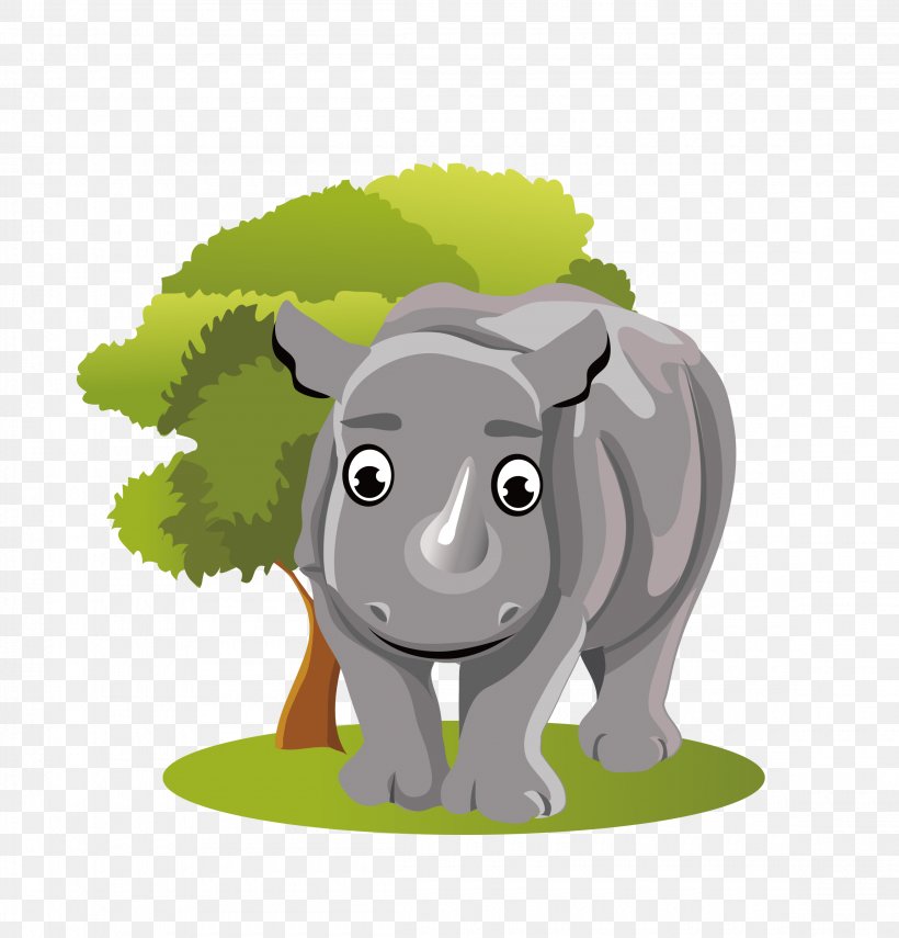 Rhinoceros Jungle Animals Animal Illustrations Giant Panda Cartoon, PNG, 2300x2400px, Rhinoceros, Animal, Animal Illustrations, Carnivoran, Cartoon Download Free