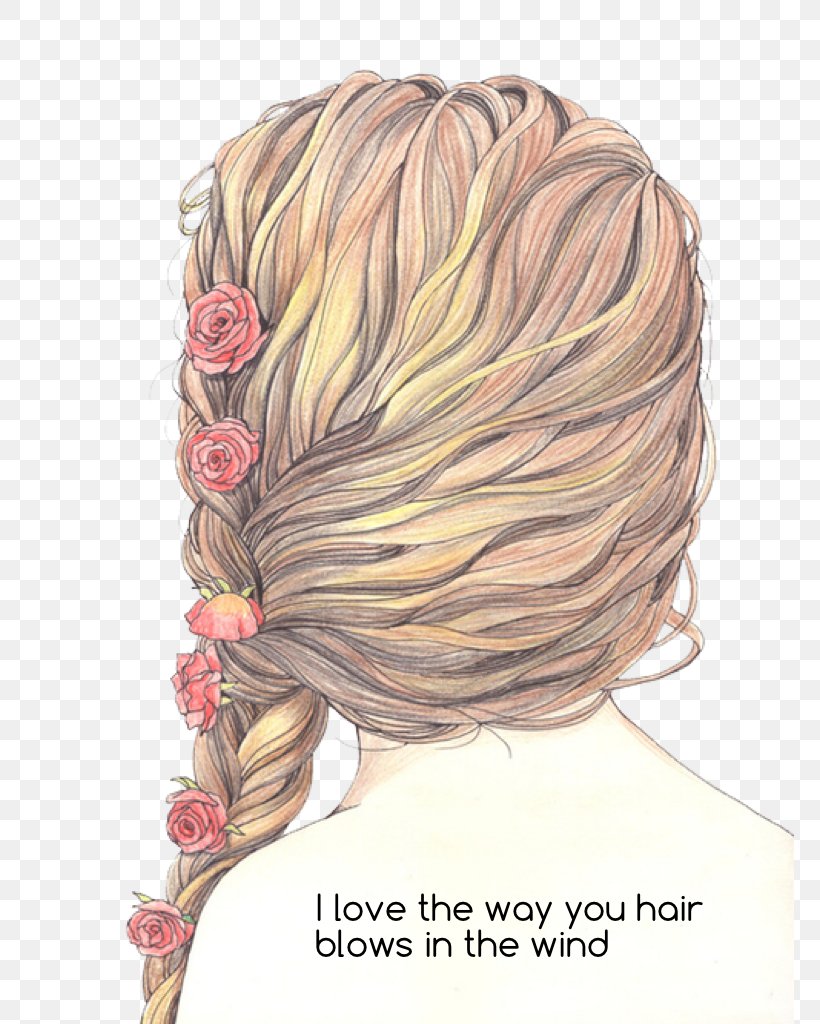 Drawing Braid Hair Female Sketch, PNG, 768x1024px, Watercolor, Cartoon, Flower, Frame, Heart Download Free