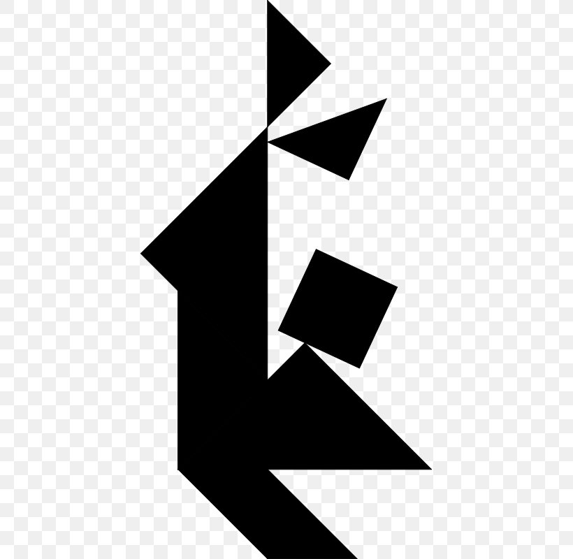 Tangram Triangle Computer Software Clip Art, PNG, 417x800px, Tangram, Area, Black, Black And White, Cartoon Download Free