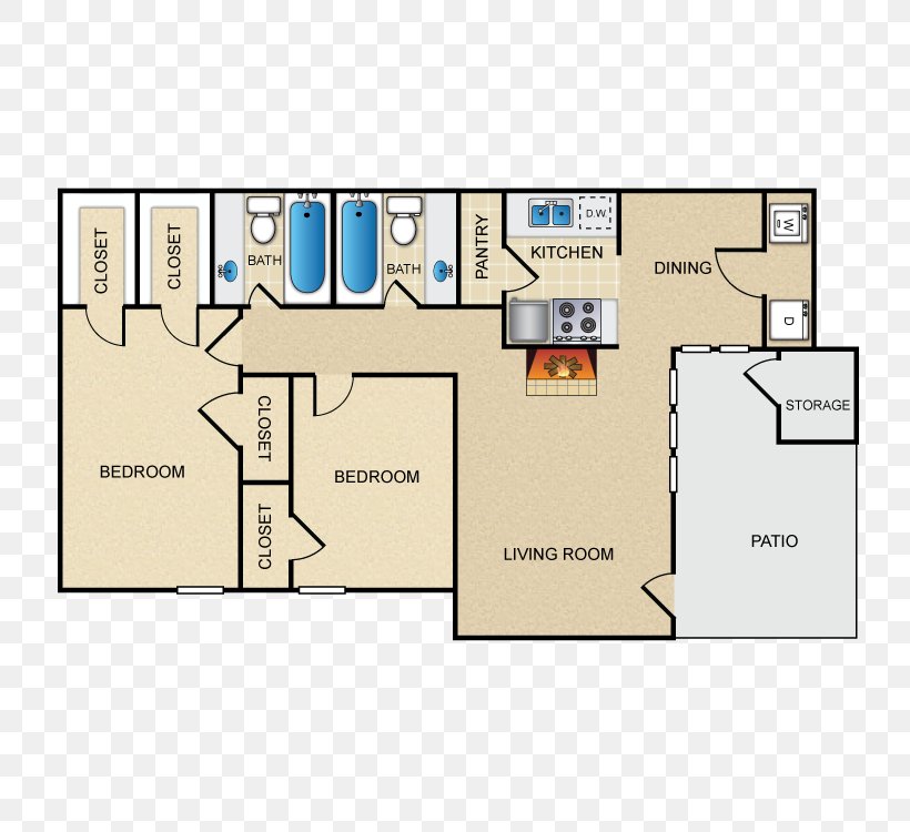 Floor Plan Highland Cross Apartments, PNG, 750x750px, Floor Plan, Air Conditioning, Apartment, Area, Cable Television Download Free