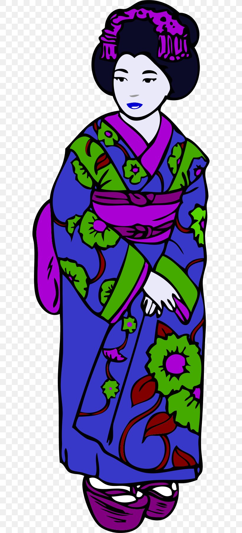 Kimono Woman Free Content Clip Art, PNG, 600x1800px, Kimono, Art, Artwork, Clothing, Dress Download Free