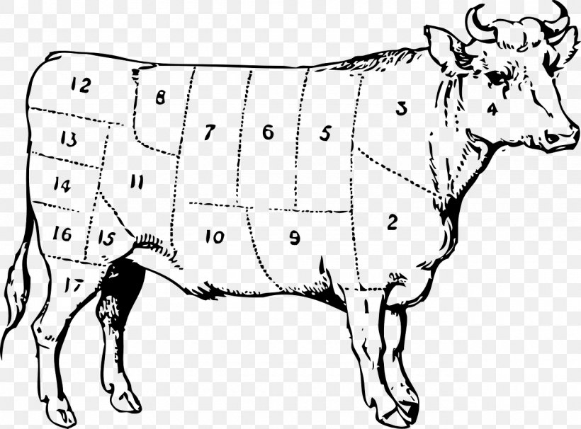 Ox Beef Cattle Clip Art, PNG, 1280x946px, Beef Cattle, Animal Figure, Area, Artwork, Black And White Download Free