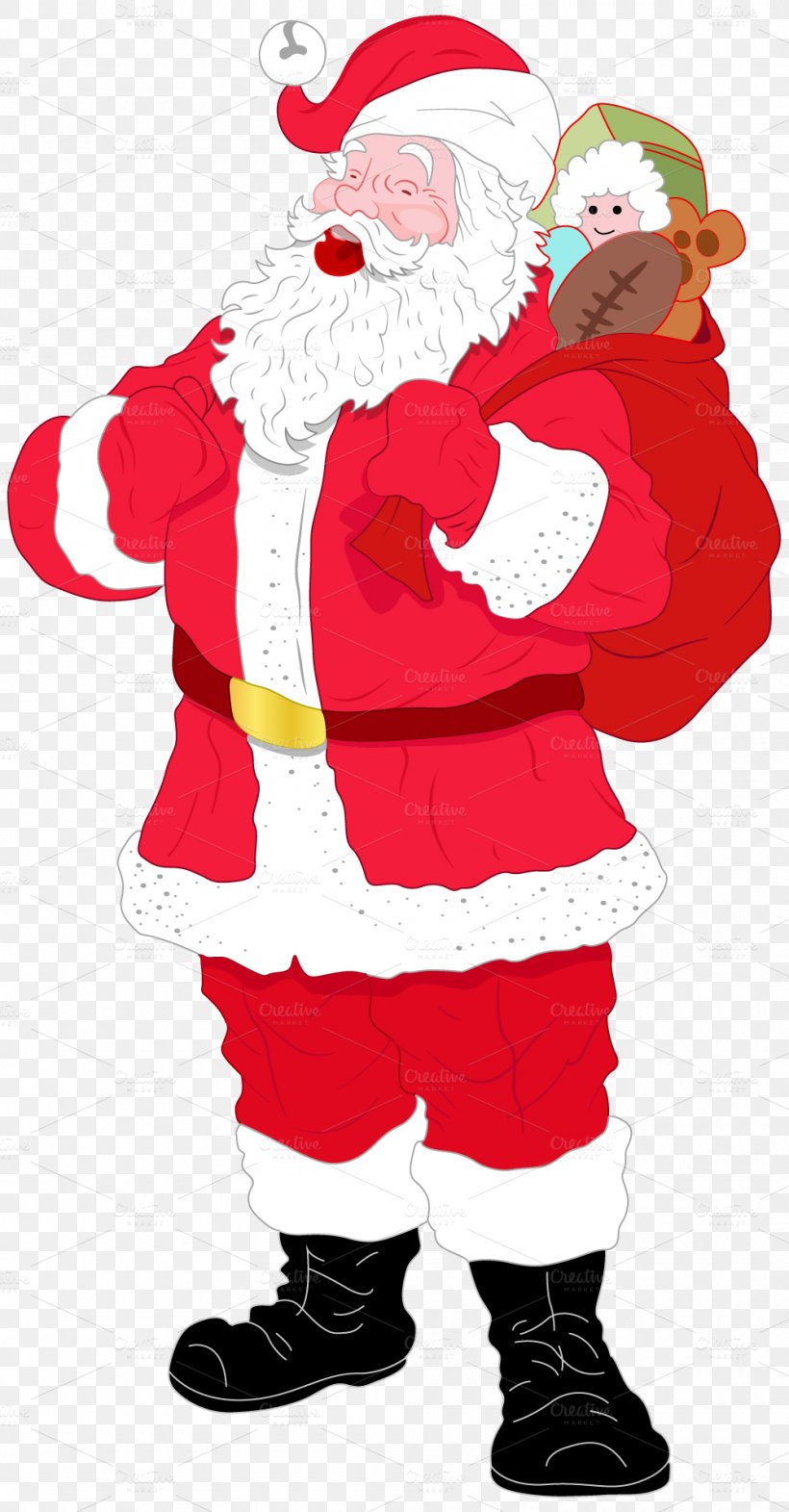 Santa Claus Vector Graphics Illustration IStock, PNG, 1000x1917px, Santa Claus, Art, Cartoon, Christmas, Christmas Decoration Download Free