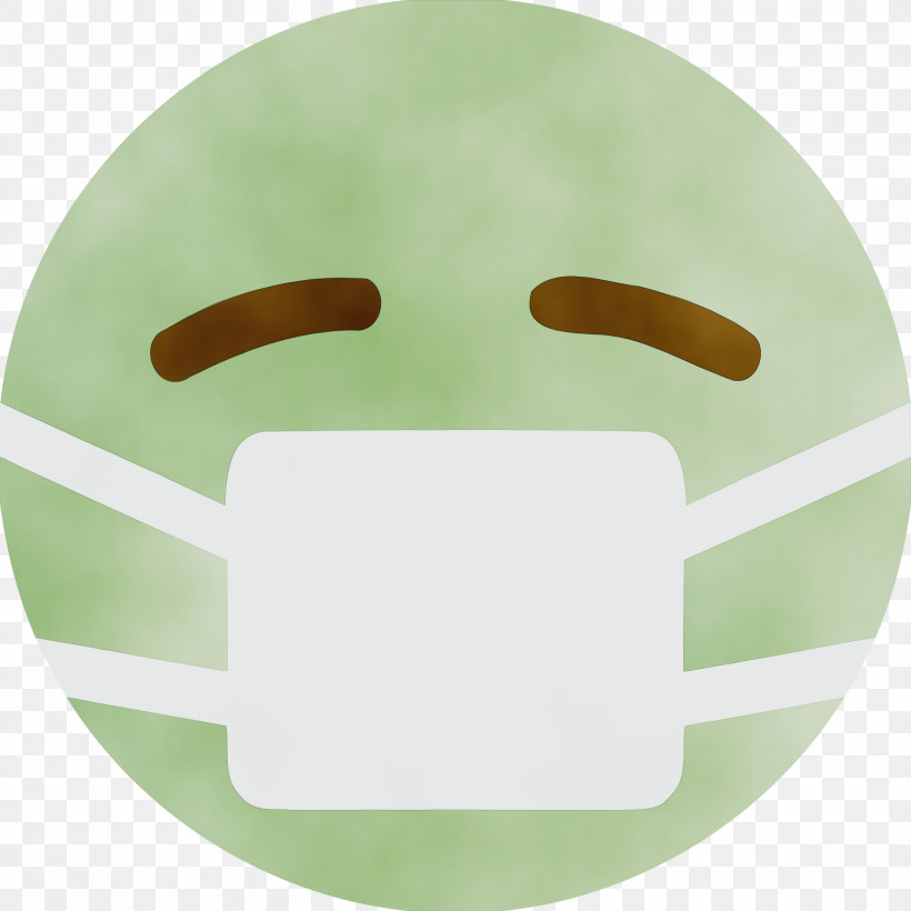 Green Dishware Plate Head Yellow, PNG, 3000x3000px, Emoji With Mask, Convid, Corona, Coronavirus, Dishware Download Free