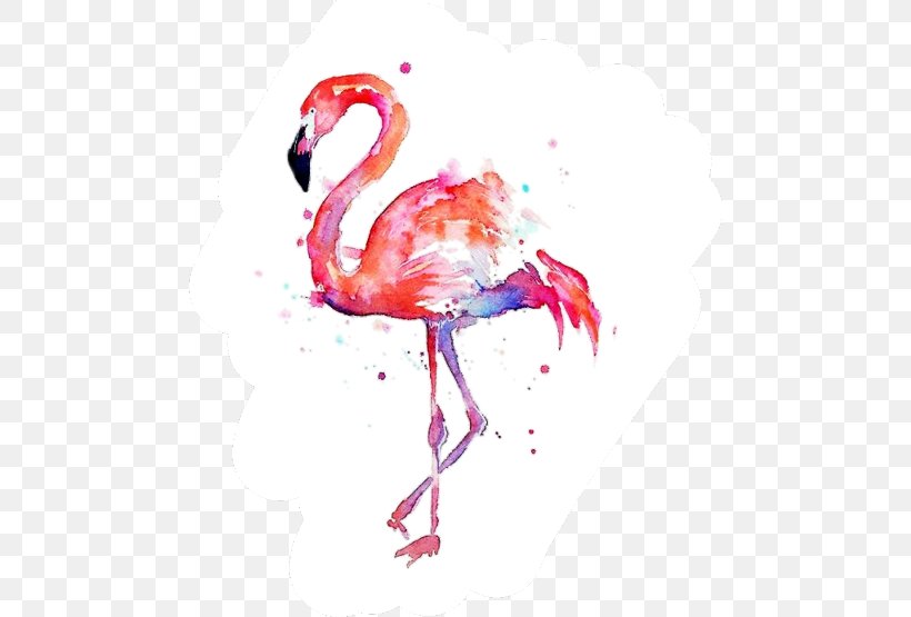 T-shirt Flamingo Watercolor Painting Art, PNG, 480x555px, Tshirt, Art, Beak, Bird, Canvas Download Free
