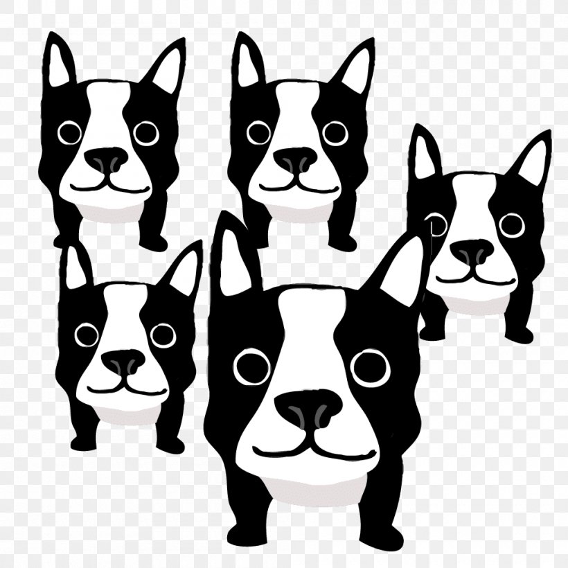 Boston Terrier French Bulldog Dog Breed Shih Tzu, PNG, 1000x1000px, Boston Terrier, Black And White, Brindle, Bulldog, Carnivoran Download Free
