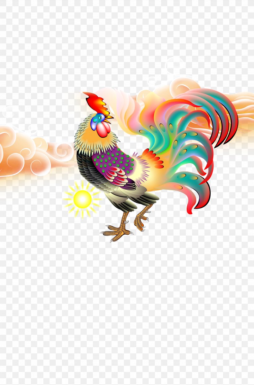 Chicken Chinese Zodiac Chinese New Year Rooster, PNG, 3898x5906px, Chicken, Beak, Bird, Cartoon, Chinese New Year Download Free