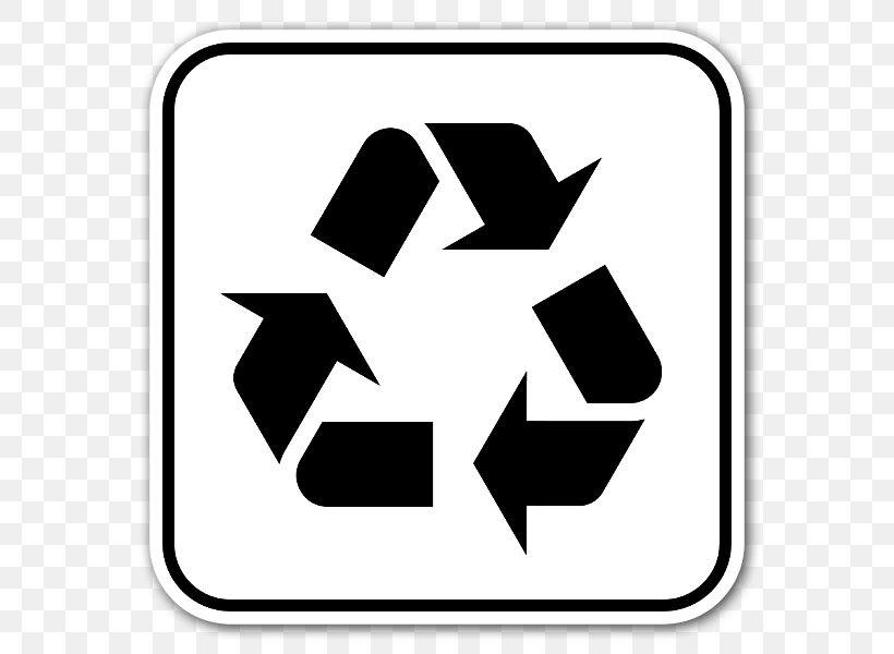 Recycling Symbol Paper Waste Clip Art, PNG, 600x600px, Recycling Symbol, Area, Black, Black And White, Paper Download Free